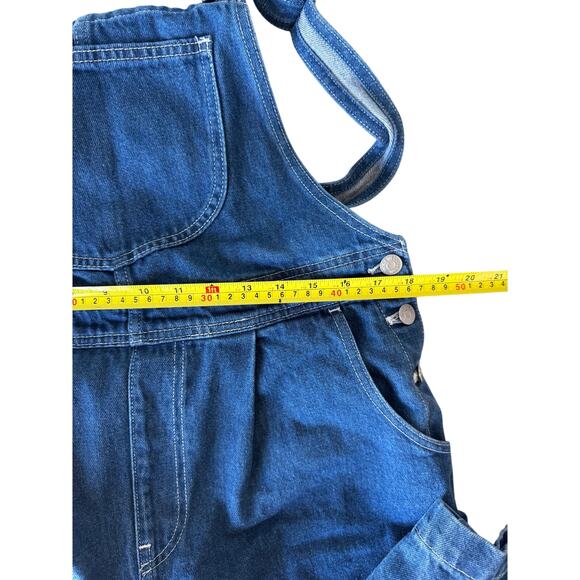 Madewell Overall Women 14 Blue Medium Wash Denim Super Wide-Leg Casual - Picture 6 of 12